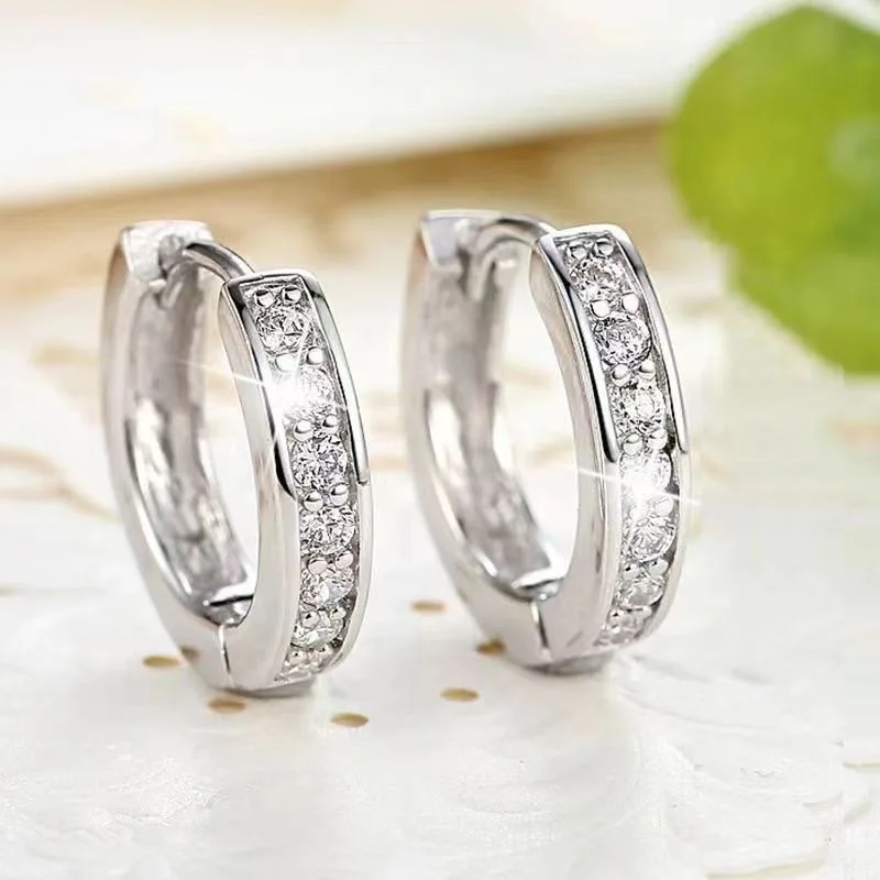 Sterling Silver Shining Zircon Earrings for Women