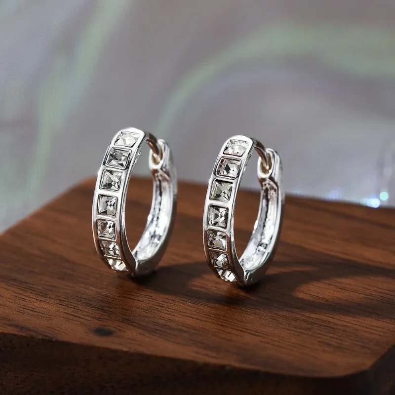 Sterling Silver Shining Zircon Earrings for Women