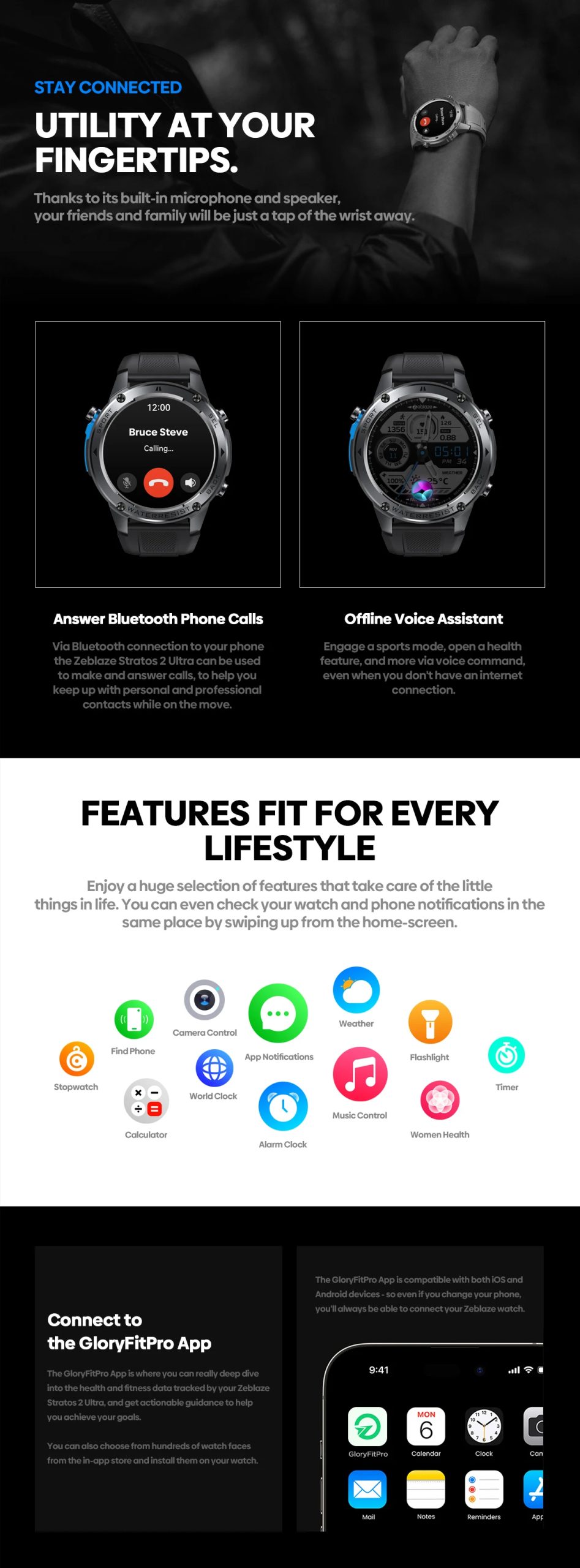 New Zeblaze Stratos 2 Ultra GPS Voice Calling Smart Watch New Zeblaze Stratos 2 Ultra GPS Voice Calling Smart Watch