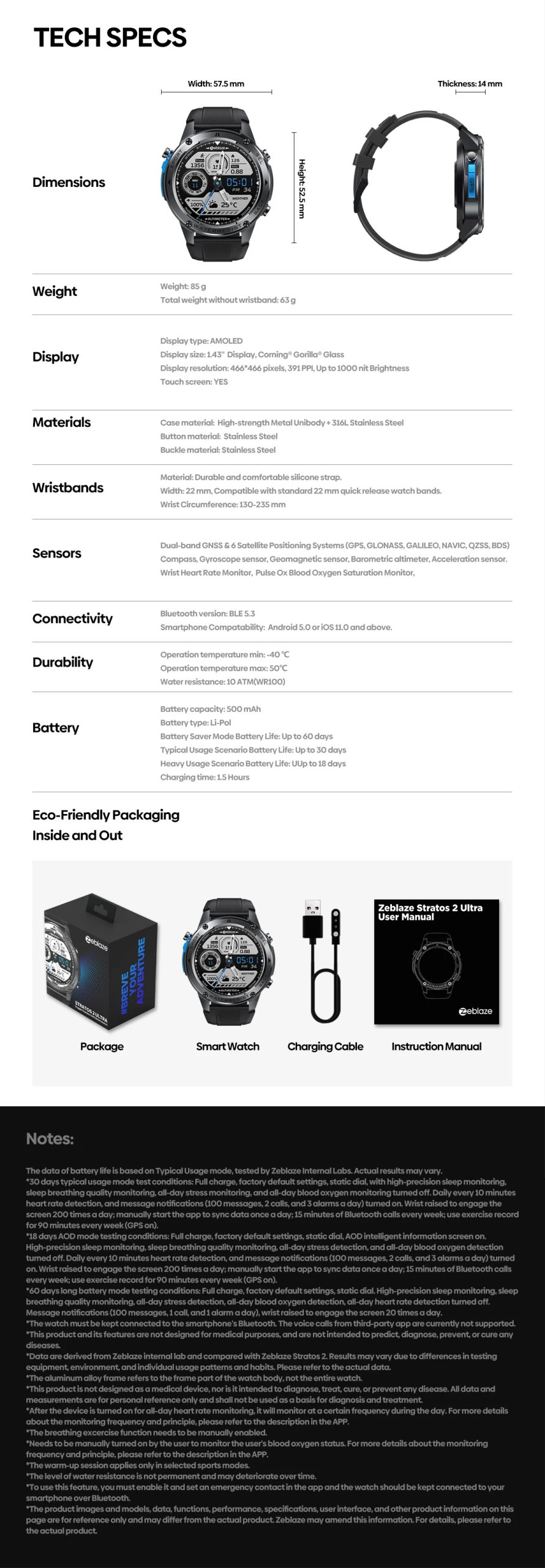 New Zeblaze Stratos 2 Ultra GPS Voice Calling Smart Watch New Zeblaze Stratos 2 Ultra GPS Voice Calling Smart Watch