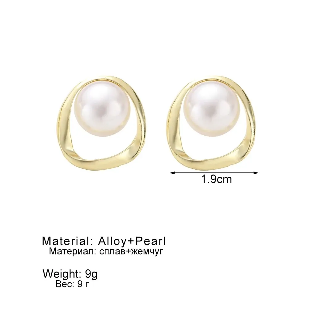 Gold Color Imitation Pearl Earring for Women