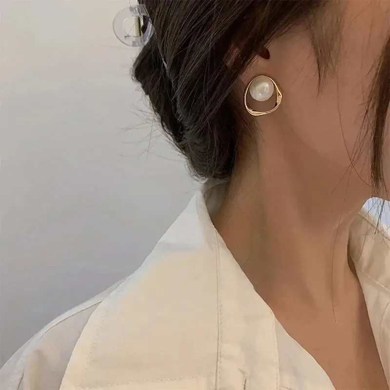 Gold Color Imitation Pearl Earring for Women