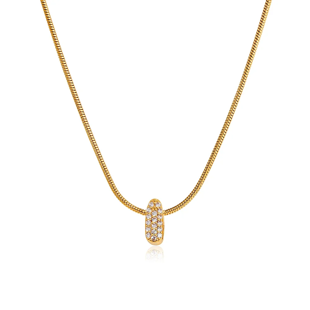 Fashion Tiny CZ Zircon Initial Alphabet Pendant Neckalce