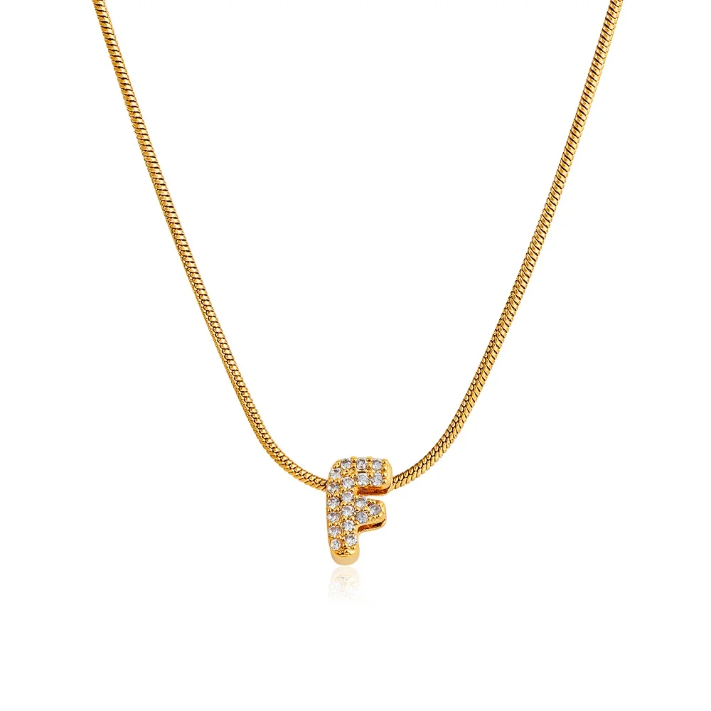 Fashion Tiny CZ Zircon Initial Alphabet Pendant Neckalce