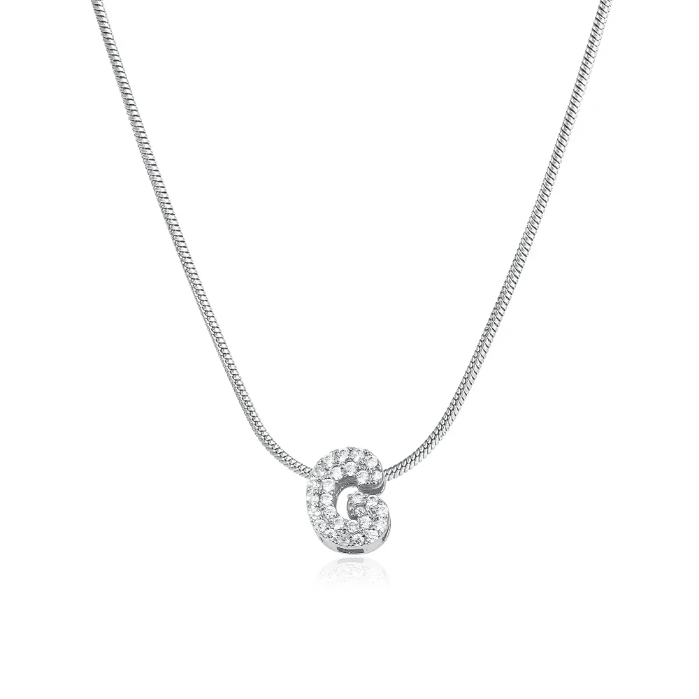 Fashion Tiny CZ Zircon Initial Alphabet Pendant Neckalce
