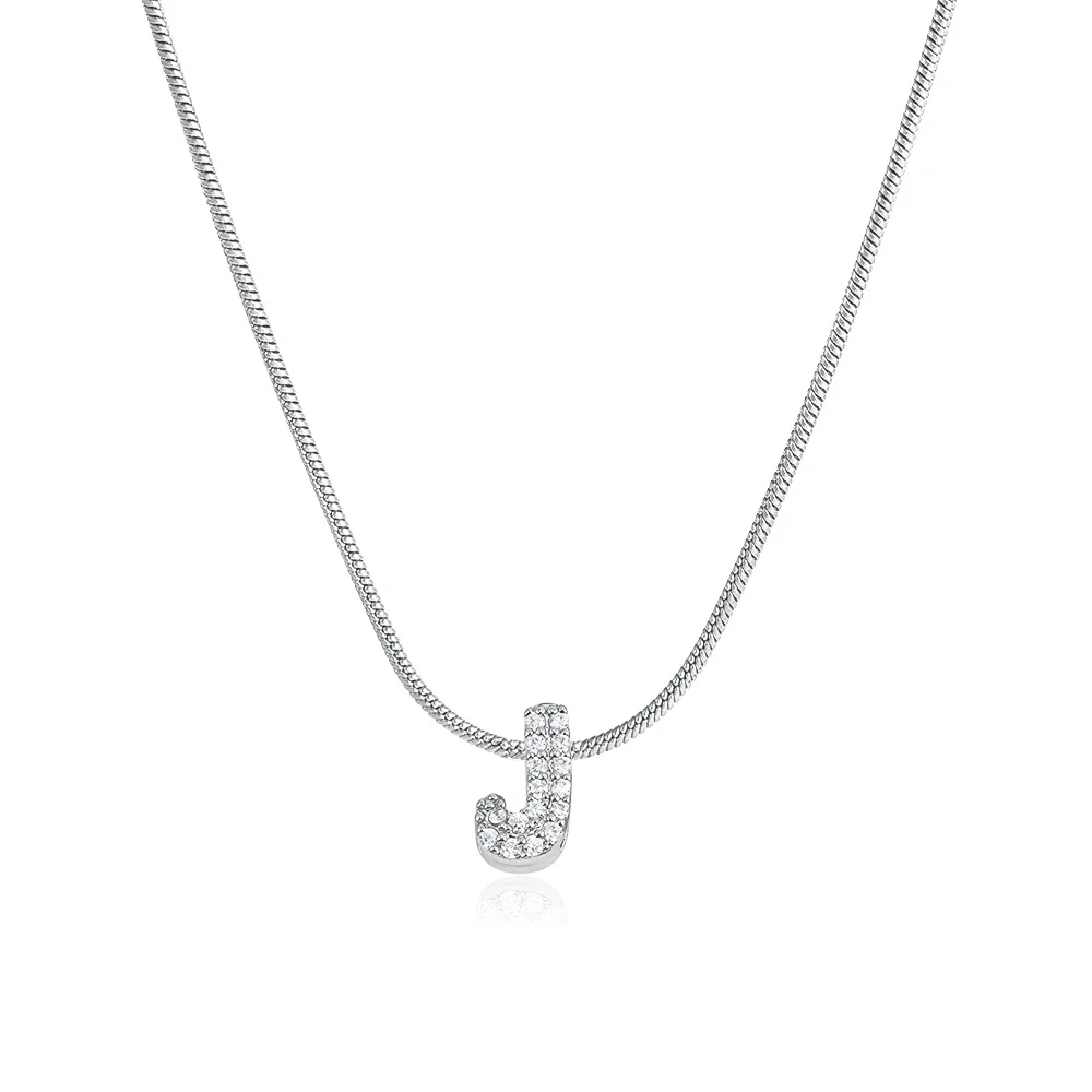 Fashion Tiny CZ Zircon Initial Alphabet Pendant Neckalce