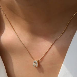 Fashion Tiny CZ Zircon Initial Alphabet Pendant Neckalce