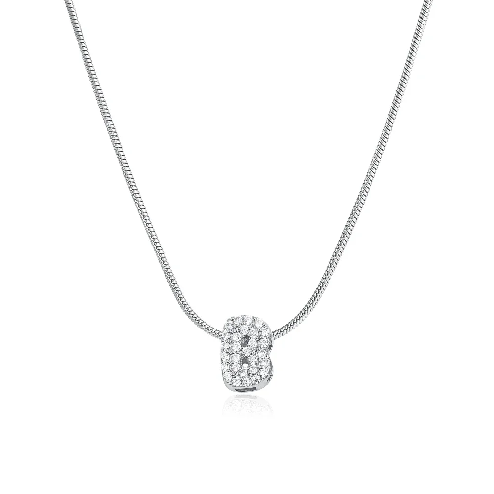 Fashion Tiny CZ Zircon Initial Alphabet Pendant Neckalce