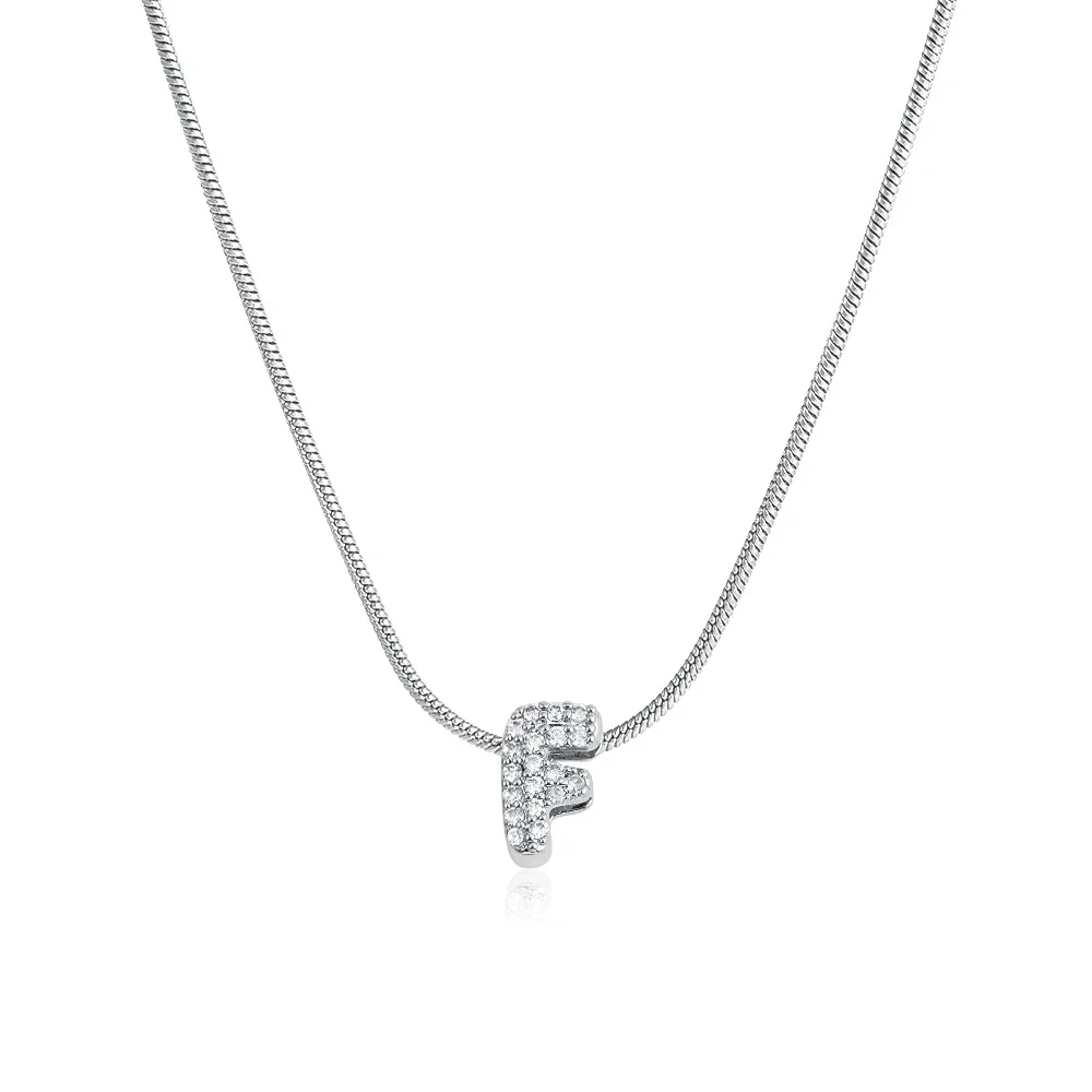 Fashion Tiny CZ Zircon Initial Alphabet Pendant Neckalce
