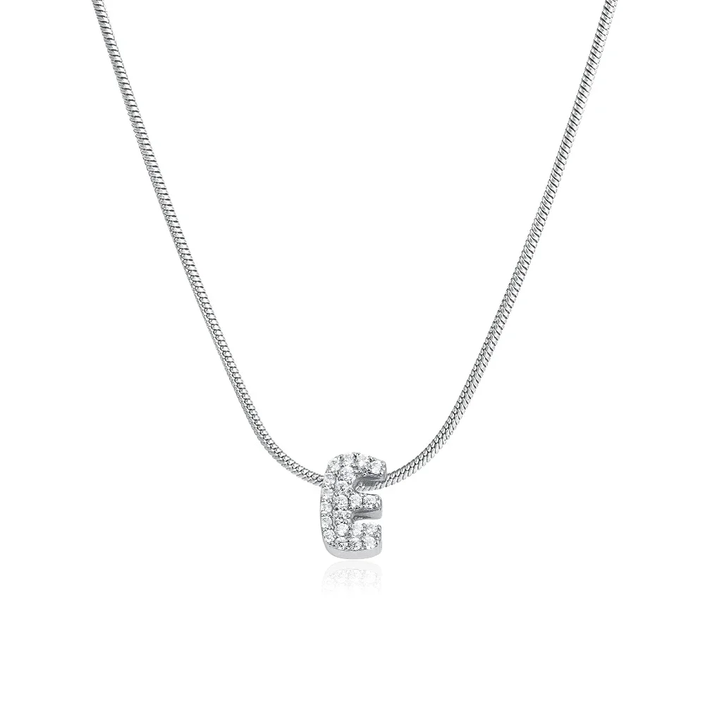 Fashion Tiny CZ Zircon Initial Alphabet Pendant Neckalce