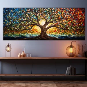 Colorful Mosaic Glass Canvas Painting Home Decoration