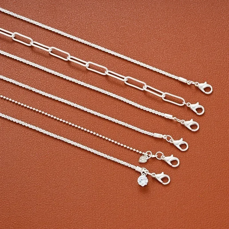 6Pcs Sterling Silver Rhinestone Bracelets for Women
