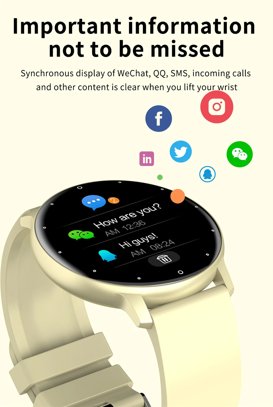 LIGE Full Touch Screen Bluetooth Waterproof Smart Watch