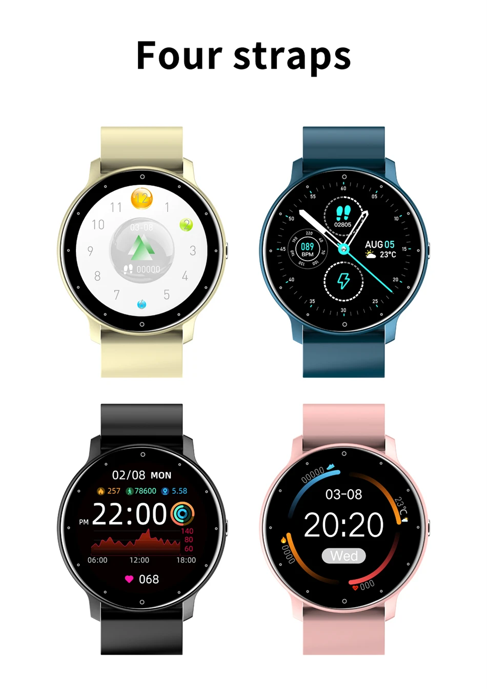 LIGE Full Touch Screen Bluetooth Waterproof Smart Watch
